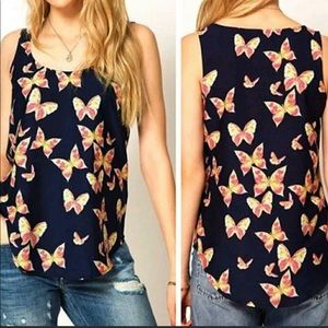 Butterfly top sleeveless medium black  M/L